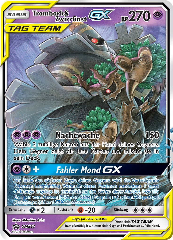 Trombork & Zwirrfinst GX SM217 — SM Promokarten (German Pokémon TCG card)