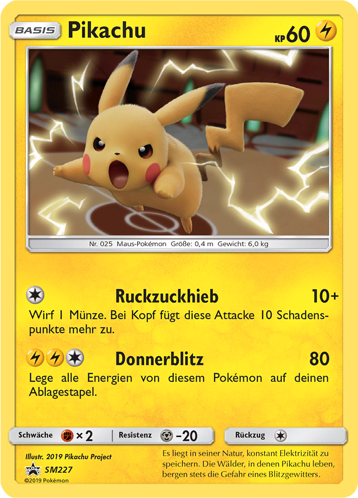 Pikachu SM227 — SM Promokarten (German Pokémon TCG card)