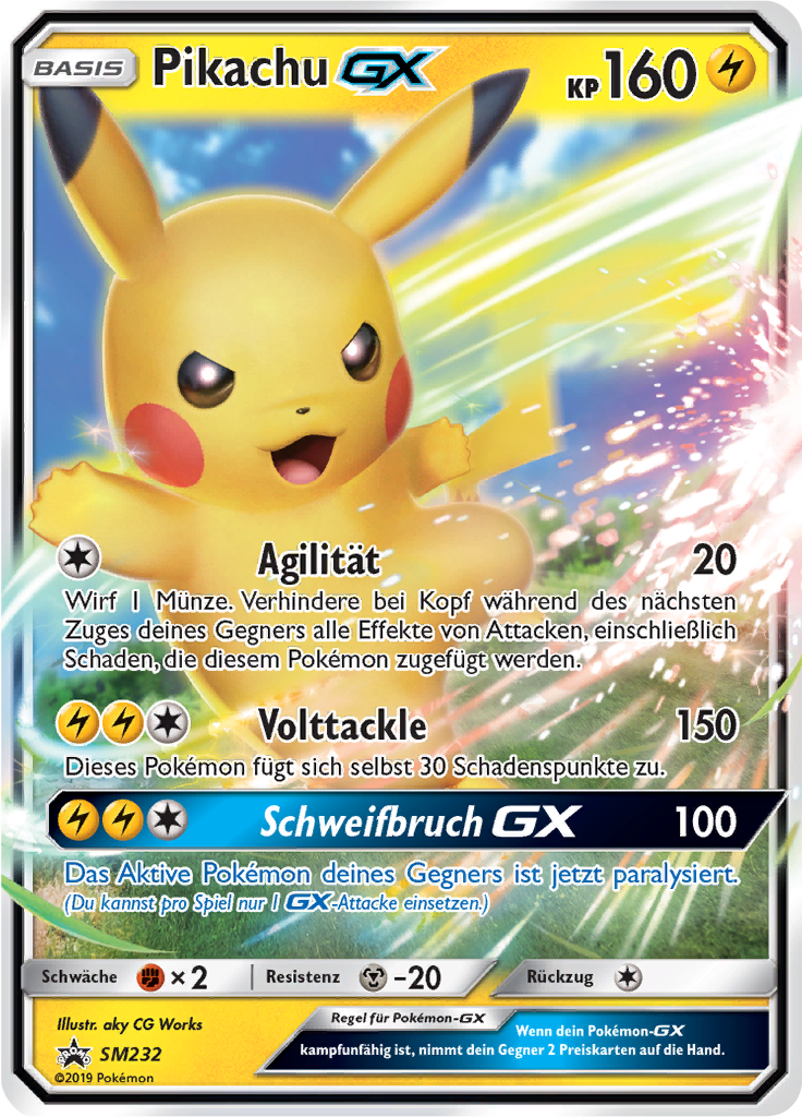 Pikachu GX SM232 — SM Promokarten (German Pokémon TCG card)