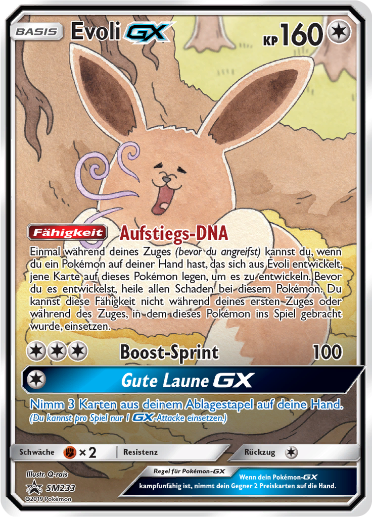 Evoli GX SM233 — SM Promokarten (German Pokémon TCG card)