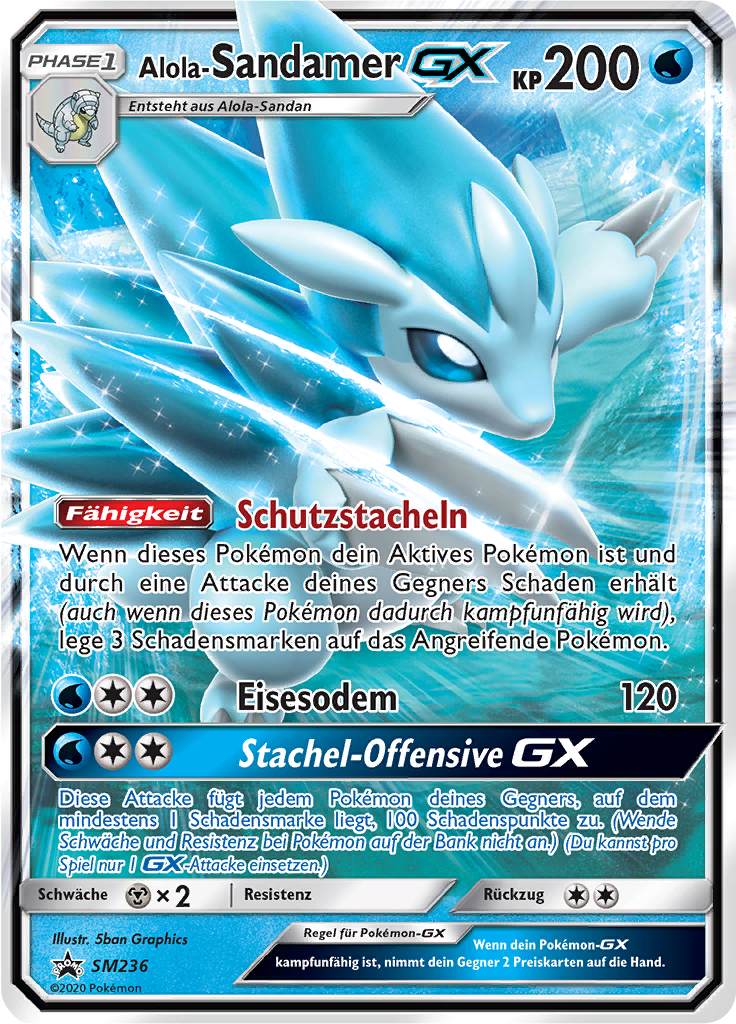 Alola-Sandamer GX SM236 — SM Promokarten (German Pokémon TCG card)