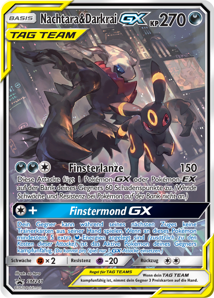 Nachtara & Darkrai GX SM241 — SM Promokarten (German Pokémon TCG card)