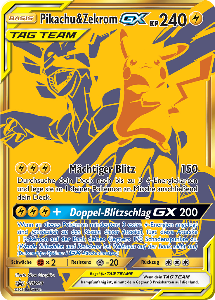 Pikachu & Zekrom GX SM248 — SM Promokarten (German Pokémon TCG card)