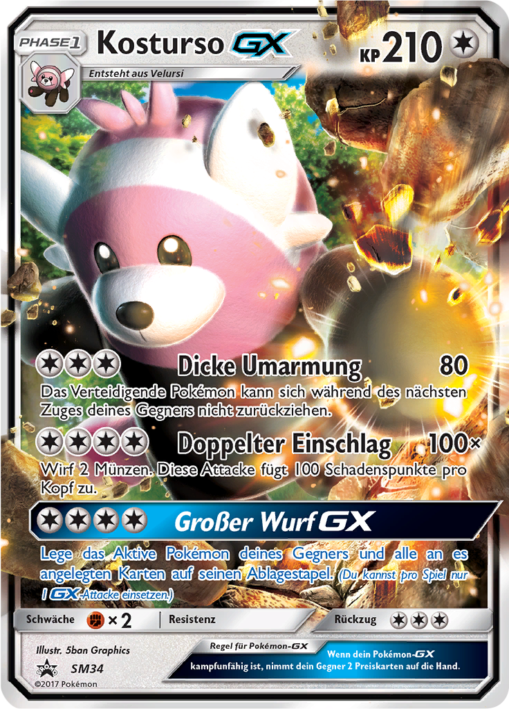 Kosturso GX SM34 — SM Promokarten (German Pokémon TCG card)