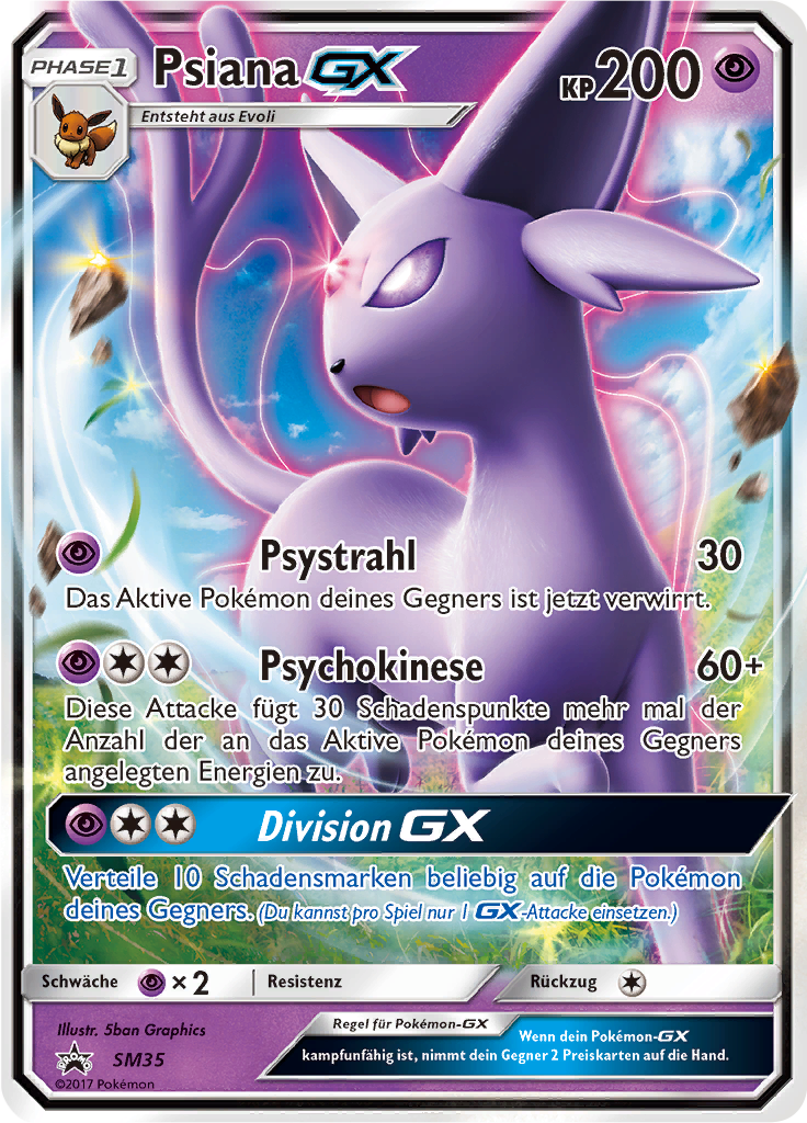 Psiana GX SM35 — SM Promokarten (German Pokémon TCG card)