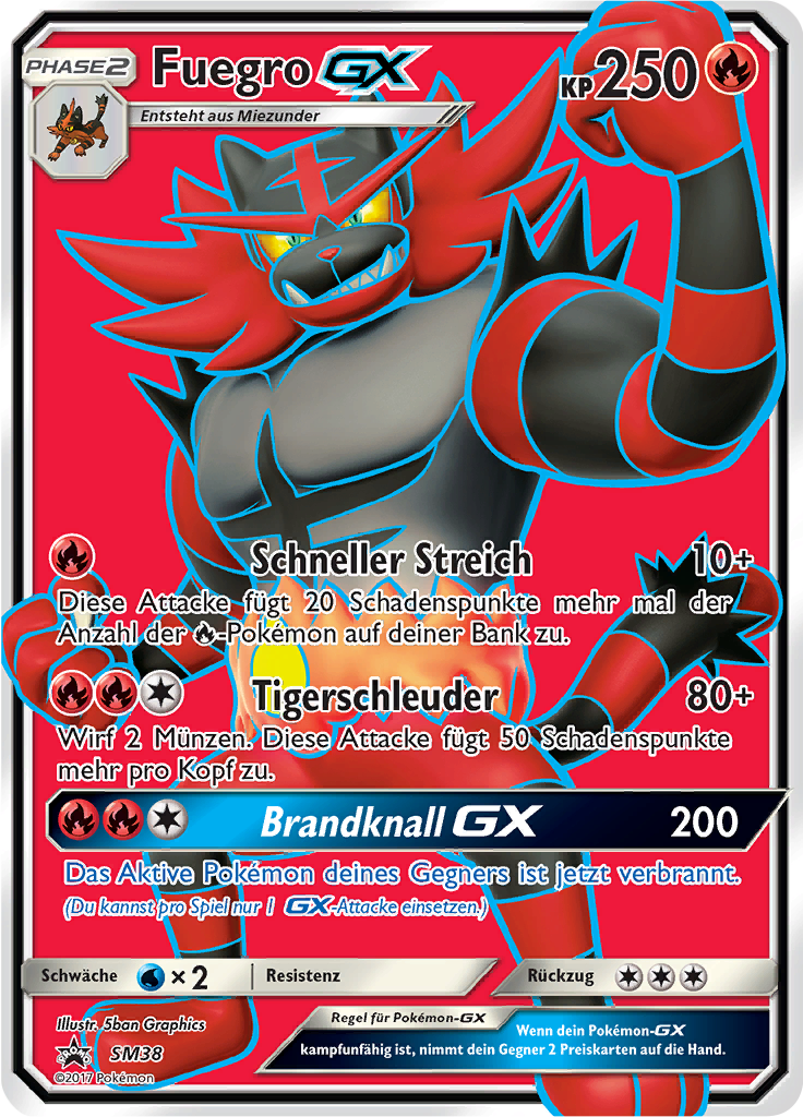 Fuegro GX SM38 — SM Promokarten (German Pokémon TCG card)