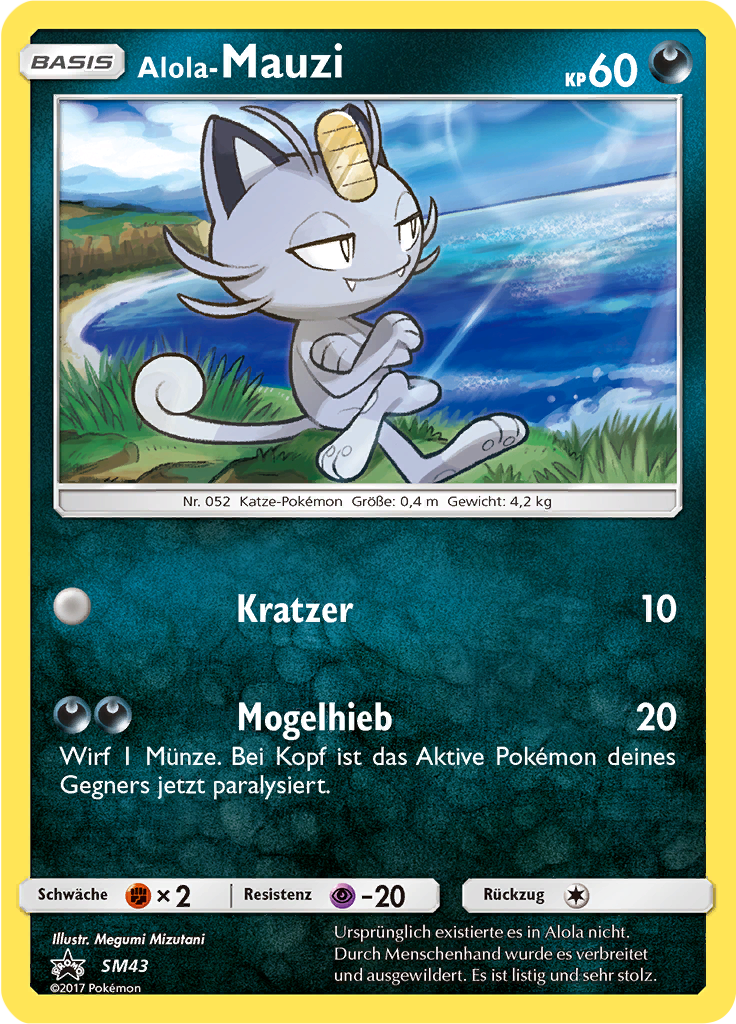 Alola-Mauzi SM43 — SM Promokarten (German Pokémon TCG card)