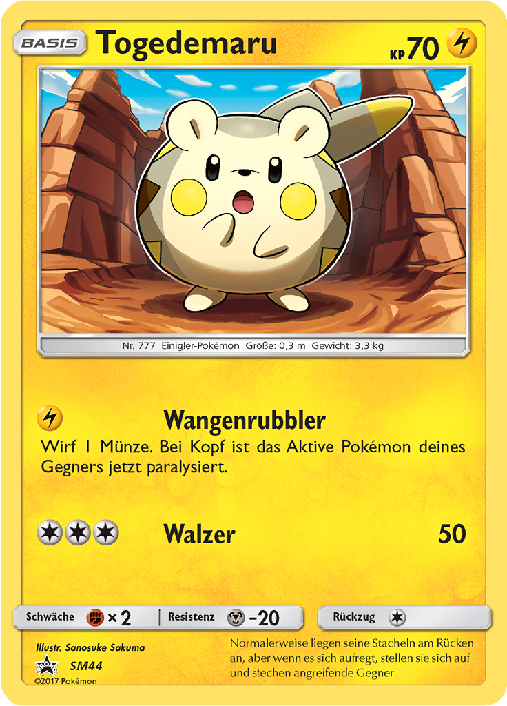 Togedemaru SM44 — SM Promokarten (German Pokémon TCG card)