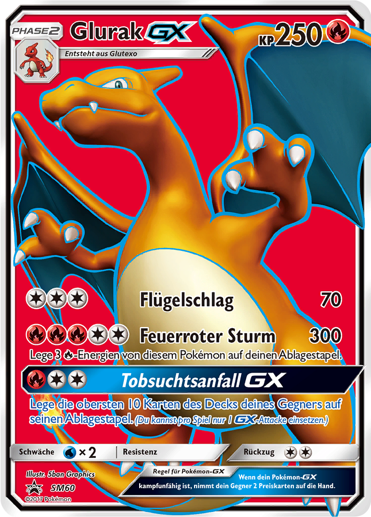 Glurak GX SM60 — SM Promokarten (German Pokémon TCG card)