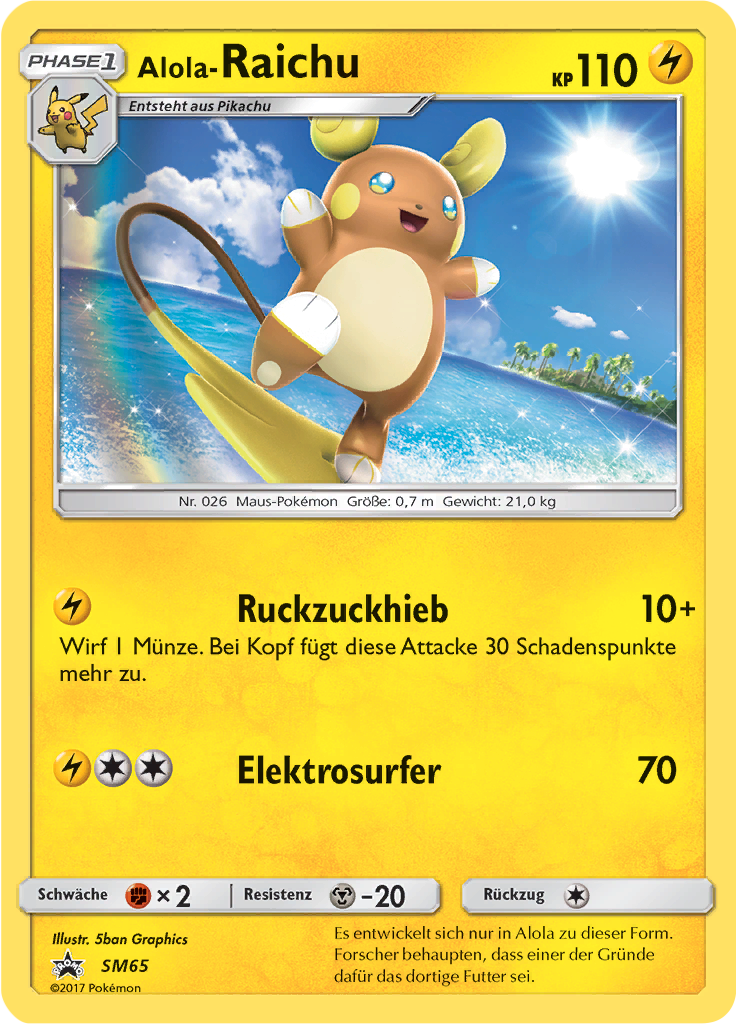 Alola-Raichu SM65 — SM Promokarten (German Pokémon TCG card)