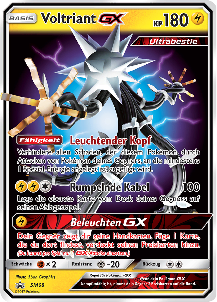 Voltriant GX SM68 — SM Promokarten (German Pokémon TCG card)