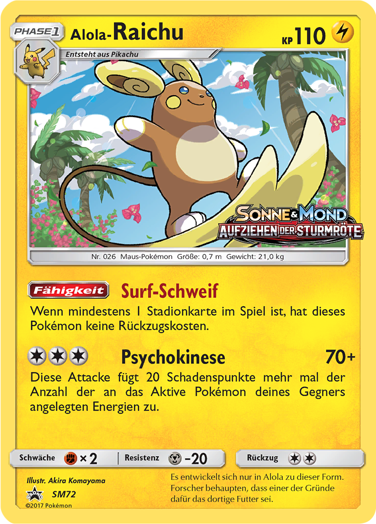Alola-Raichu SM72 — SM Promokarten (German Pokémon TCG card)