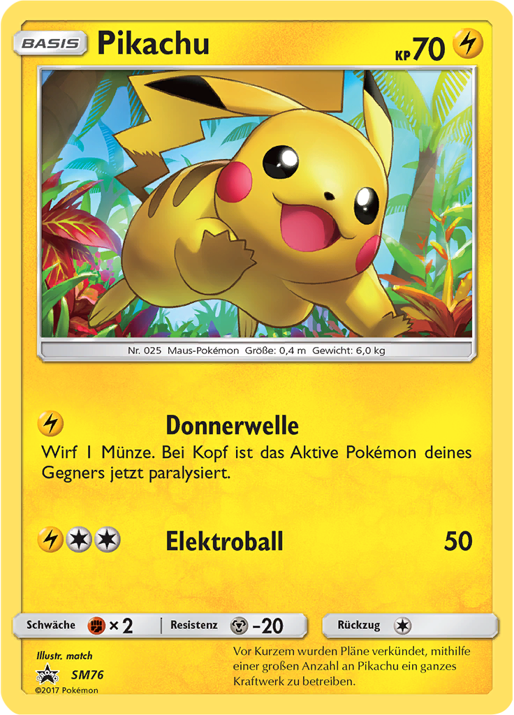 Pikachu SM76 — SM Promokarten (German Pokémon TCG card)