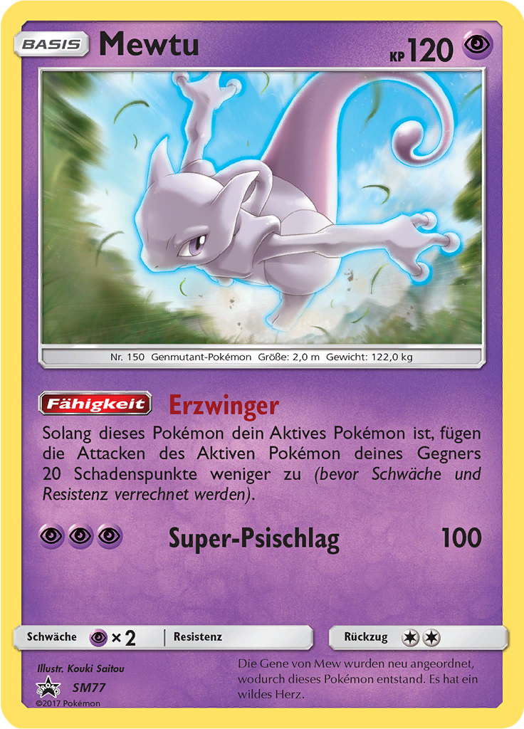 Mewtu SM77 — SM Promokarten (German Pokémon TCG card)