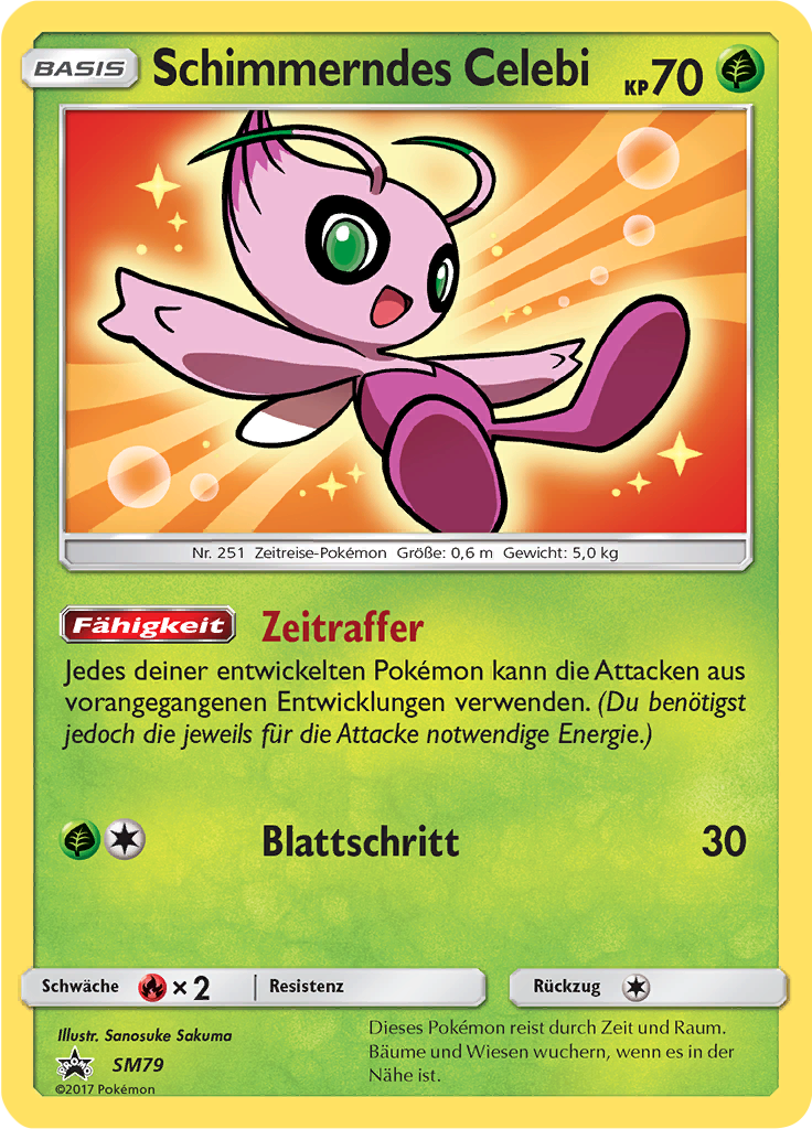 Schimmerndes Celebi SM79 — SM Promokarten (German Pokémon TCG card)