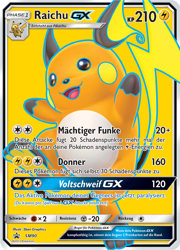 Raichu GX SM90 — SM Promokarten (German Pokémon TCG card)