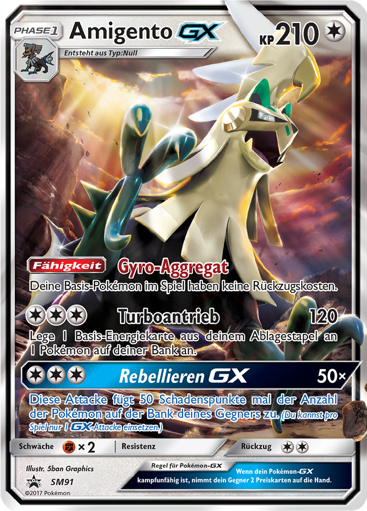 Amigento GX SM91 — SM Promokarten (German Pokémon TCG card)