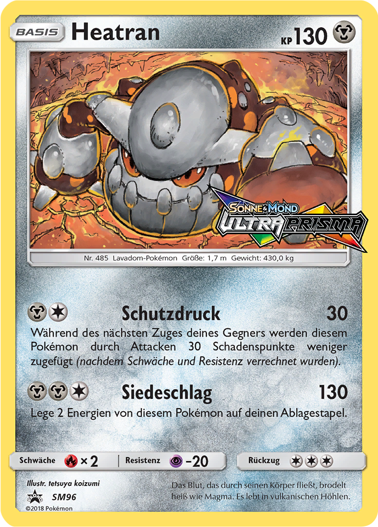 Heatran SM96 — SM Promokarten (German Pokémon TCG card)