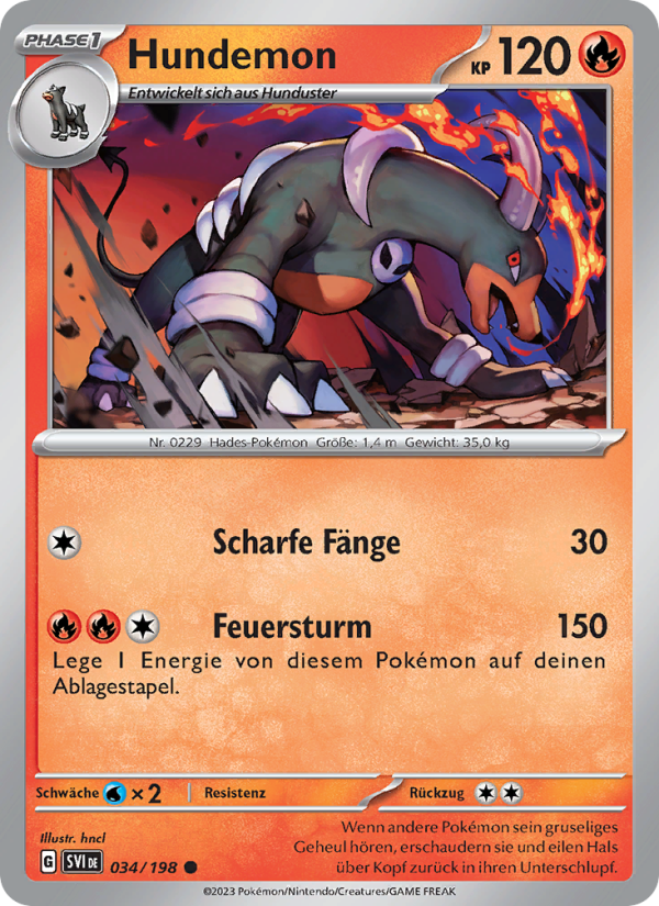 Hundemon 034 — Karmesin & Purpur (German Pokémon TCG card)