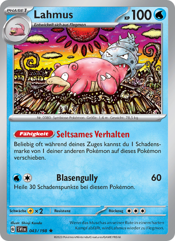 Lahmus 043 — Karmesin & Purpur (German Pokémon TCG card)