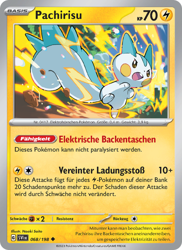 Pachirisu 068 — Karmesin & Purpur (German Pokémon TCG card)