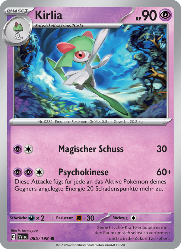 Kirlia 085 — Karmesin & Purpur (German Pokémon TCG card)