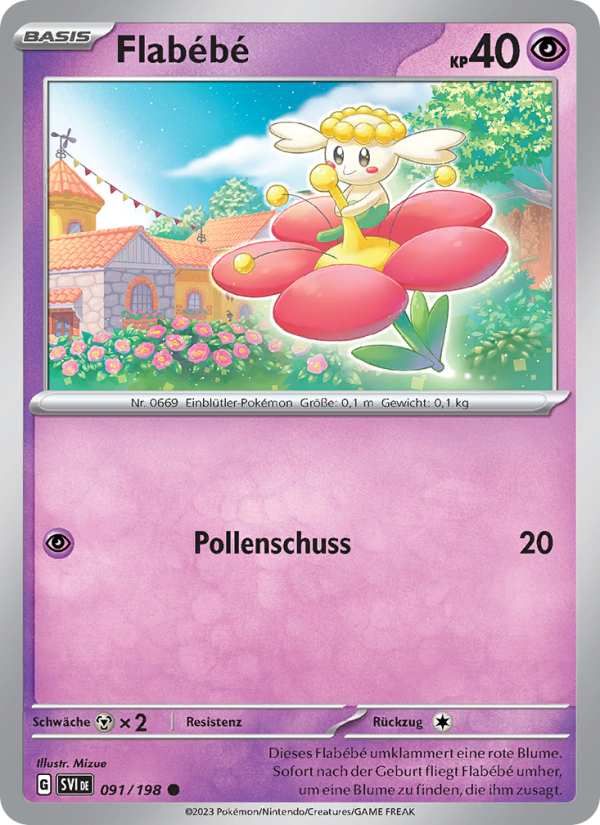 Flabébé 091 — Karmesin & Purpur (German Pokémon TCG card)