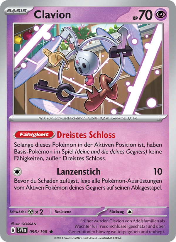 Clavion 096 — Karmesin & Purpur (German Pokémon TCG card)