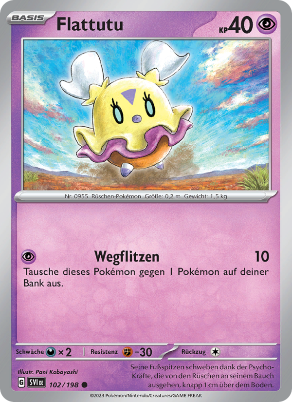 Flattutu 102 — Karmesin & Purpur (German Pokémon TCG card)