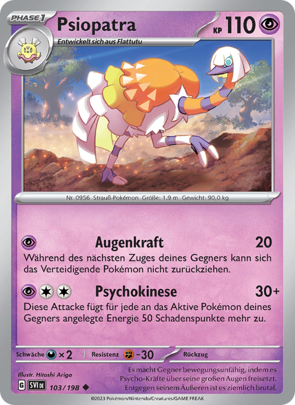 Psiopatra 103 — Karmesin & Purpur (German Pokémon TCG card)