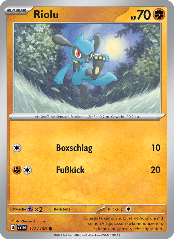 Riolu 112 — Karmesin & Purpur (German Pokémon TCG card)