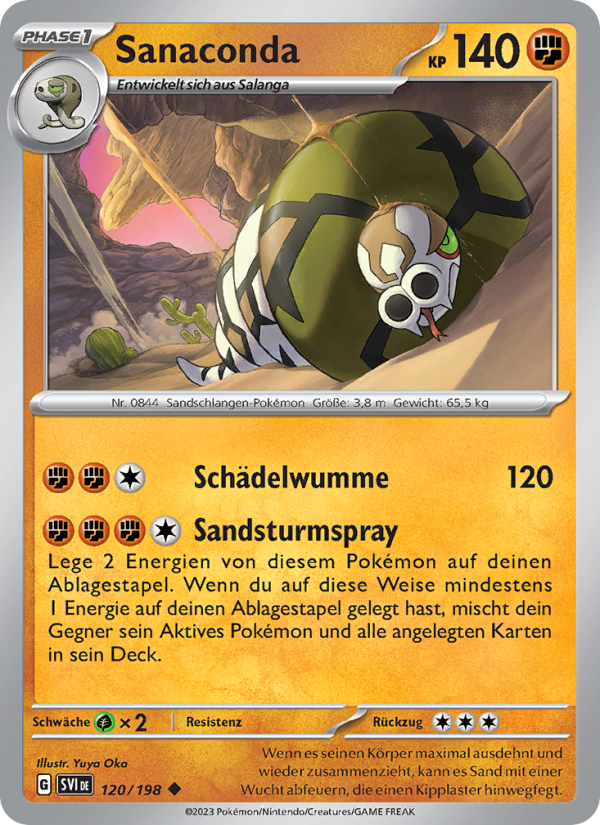 Sanaconda 120 — Karmesin & Purpur (German Pokémon TCG card)