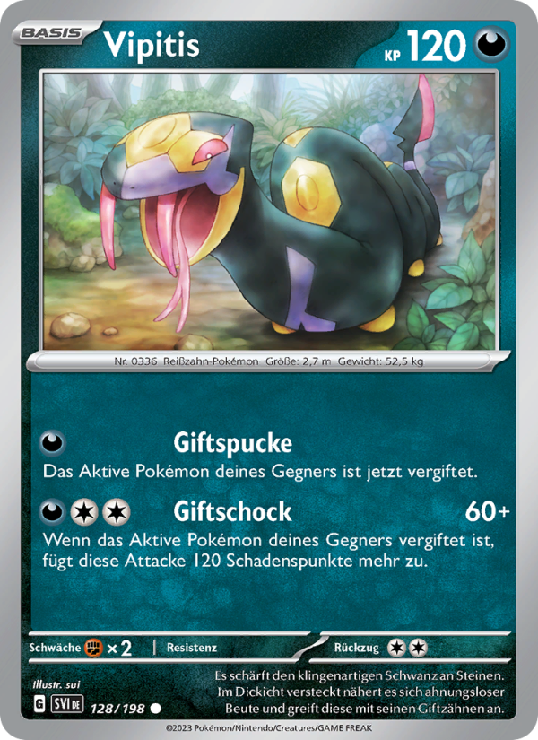 Vipitis 128 — Karmesin & Purpur (German Pokémon TCG card)