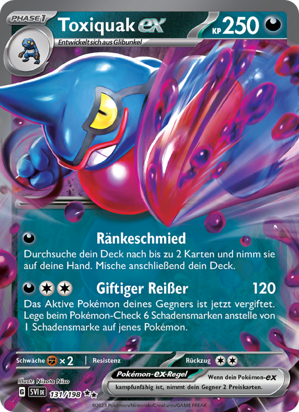 Toxiquak-ex 131 — Karmesin & Purpur (German Pokémon TCG card)