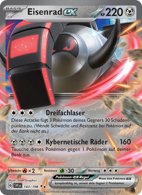Eisenrad-ex 143 — Karmesin & Purpur (German Pokémon TCG card)