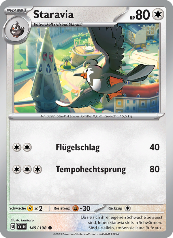 Staravia 149 — Karmesin & Purpur (German Pokémon TCG card)
