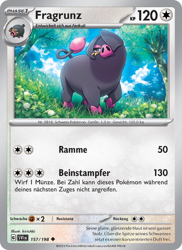 Fragrunz 157 — Karmesin & Purpur (German Pokémon TCG card)