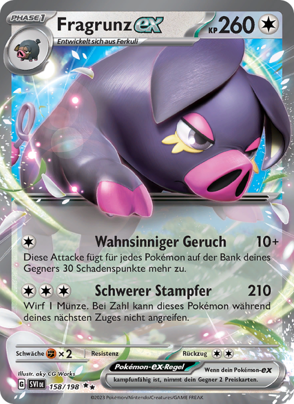 Fragrunz-ex 158 — Karmesin & Purpur (German Pokémon TCG card)