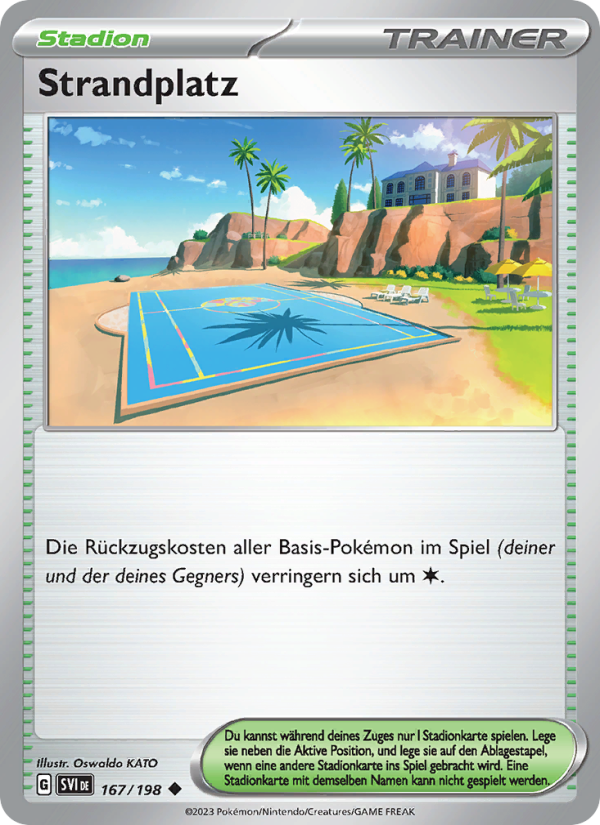 Strandplatz 167 — Karmesin & Purpur (German Pokémon TCG card)