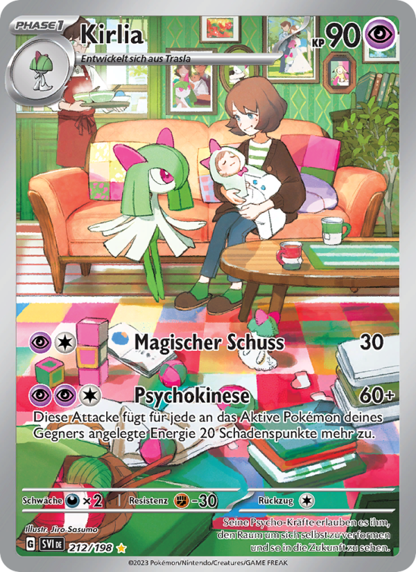 Kirlia 212 — Karmesin & Purpur (German Pokémon TCG card)