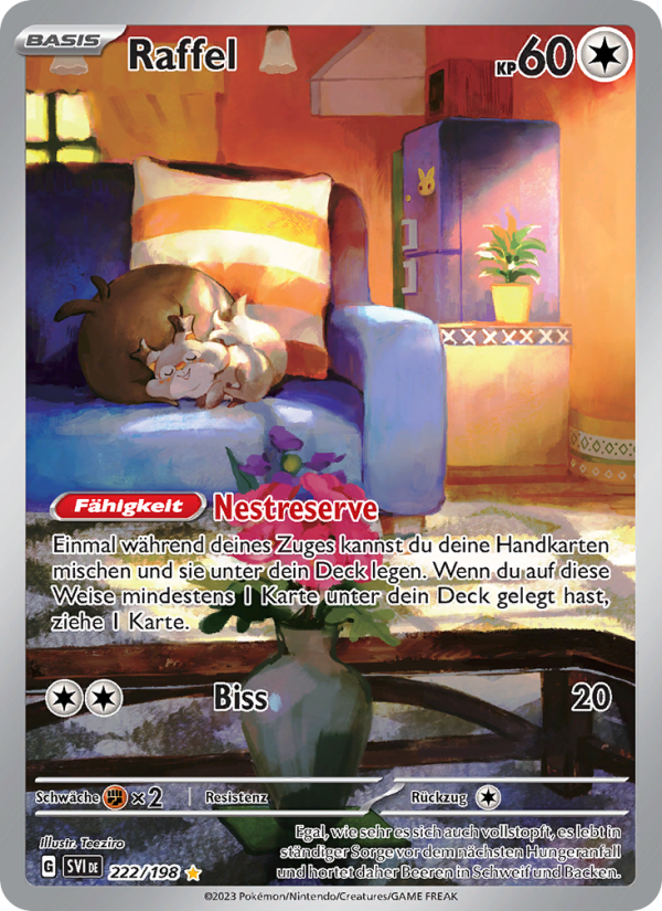 Raffel 222 — Karmesin & Purpur (German Pokémon TCG card)