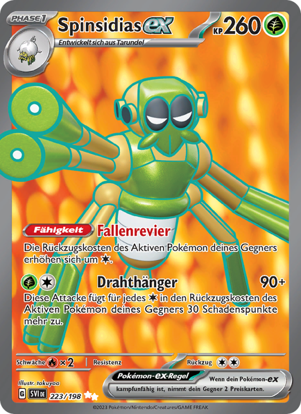 Spinsidias-ex 223 — Karmesin & Purpur (German Pokémon TCG card)