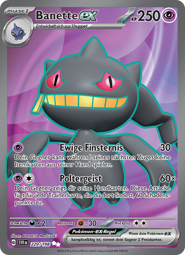 Banette-ex 229 — Karmesin & Purpur (German Pokémon TCG card)