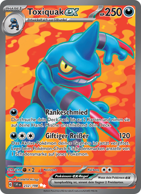 Toxiquak-ex 232 — Karmesin & Purpur (German Pokémon TCG card)