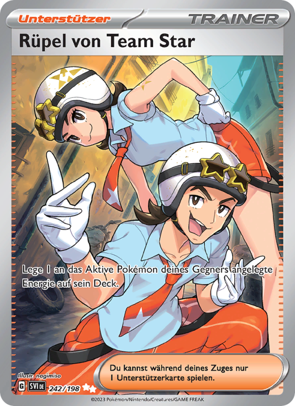 Rüpel von Team Star 242 — Karmesin & Purpur (German Pokémon TCG card)