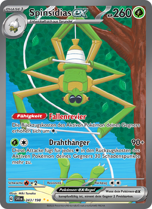 Spinsidias-ex 243 — Karmesin & Purpur (German Pokémon TCG card)