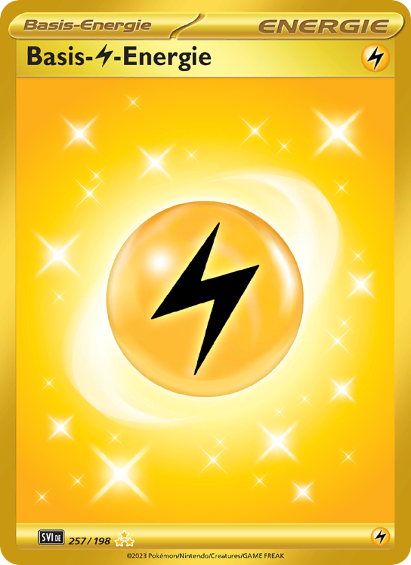 Basis-Lightning-Energie 257 — Karmesin & Purpur (German Pokémon TCG card)