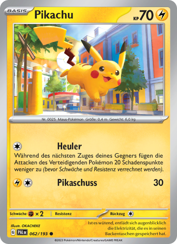 Pikachu 062 — Entwicklungen in Paldea (German Pokémon TCG card)