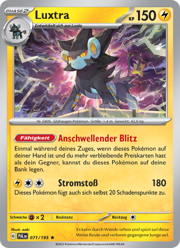 Luxtra 071 — Entwicklungen in Paldea (German Pokémon TCG card)