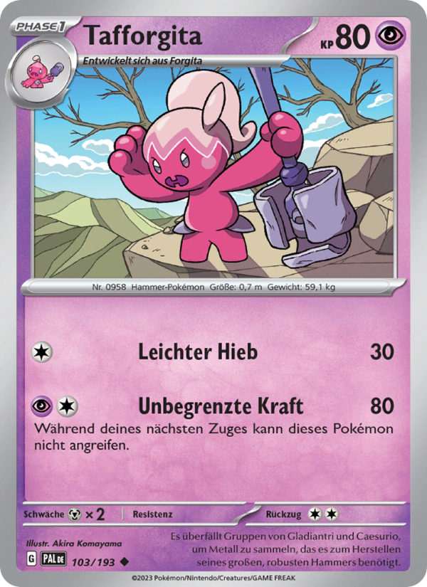 Tafforgita 103 — Paldea Evolved (German Pokémon TCG card)